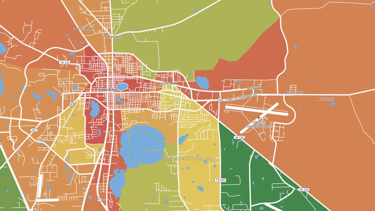 Watertown, FL Map of Vandalism Rates
