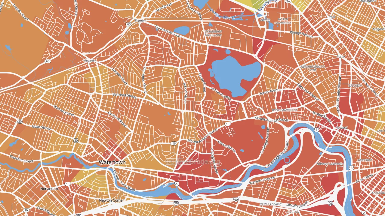 Watertown, MA Map of Vandalism Rates