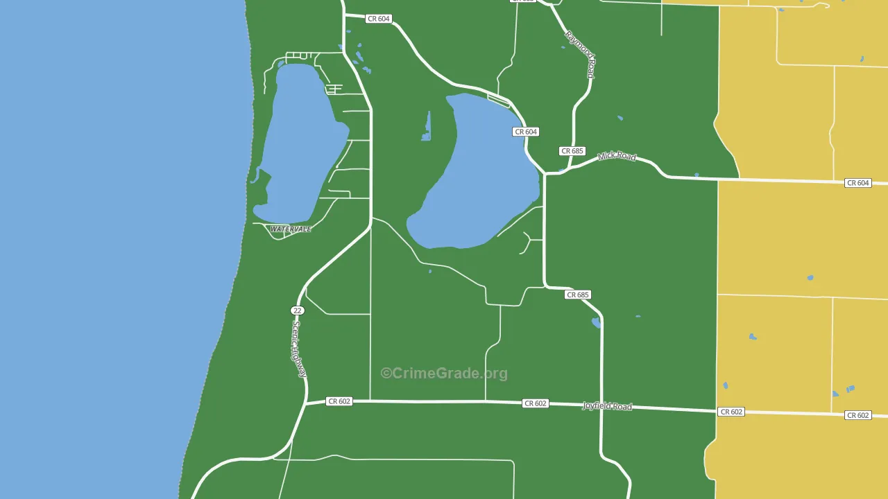 Watervale, MI Map of Vandalism Rates