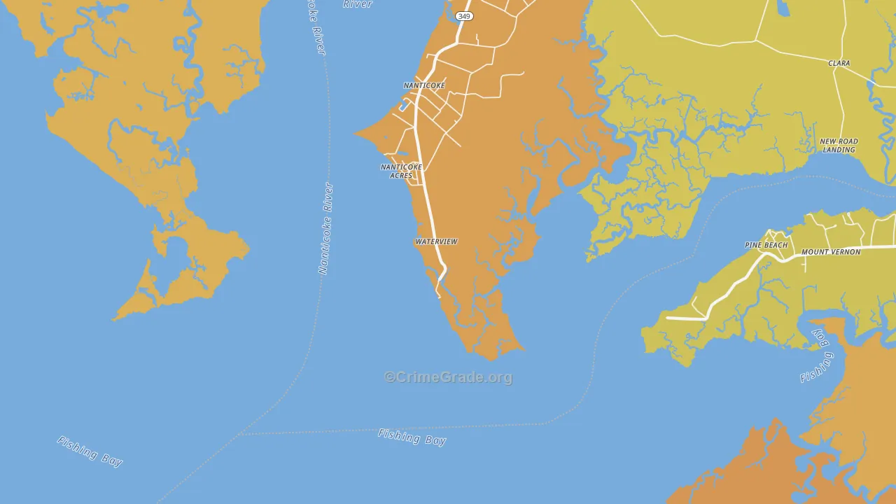 Waterview, MD Map of Vandalism Rates
