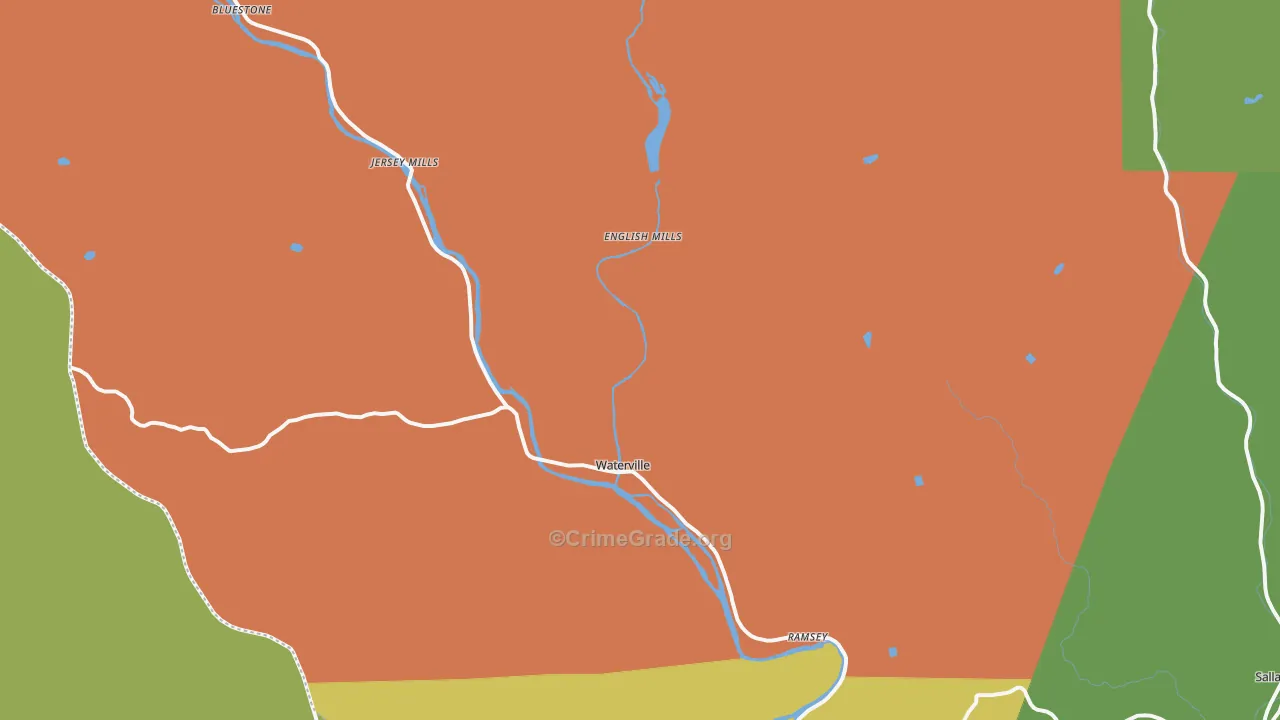 Waterville, PA Map of Vandalism Rates