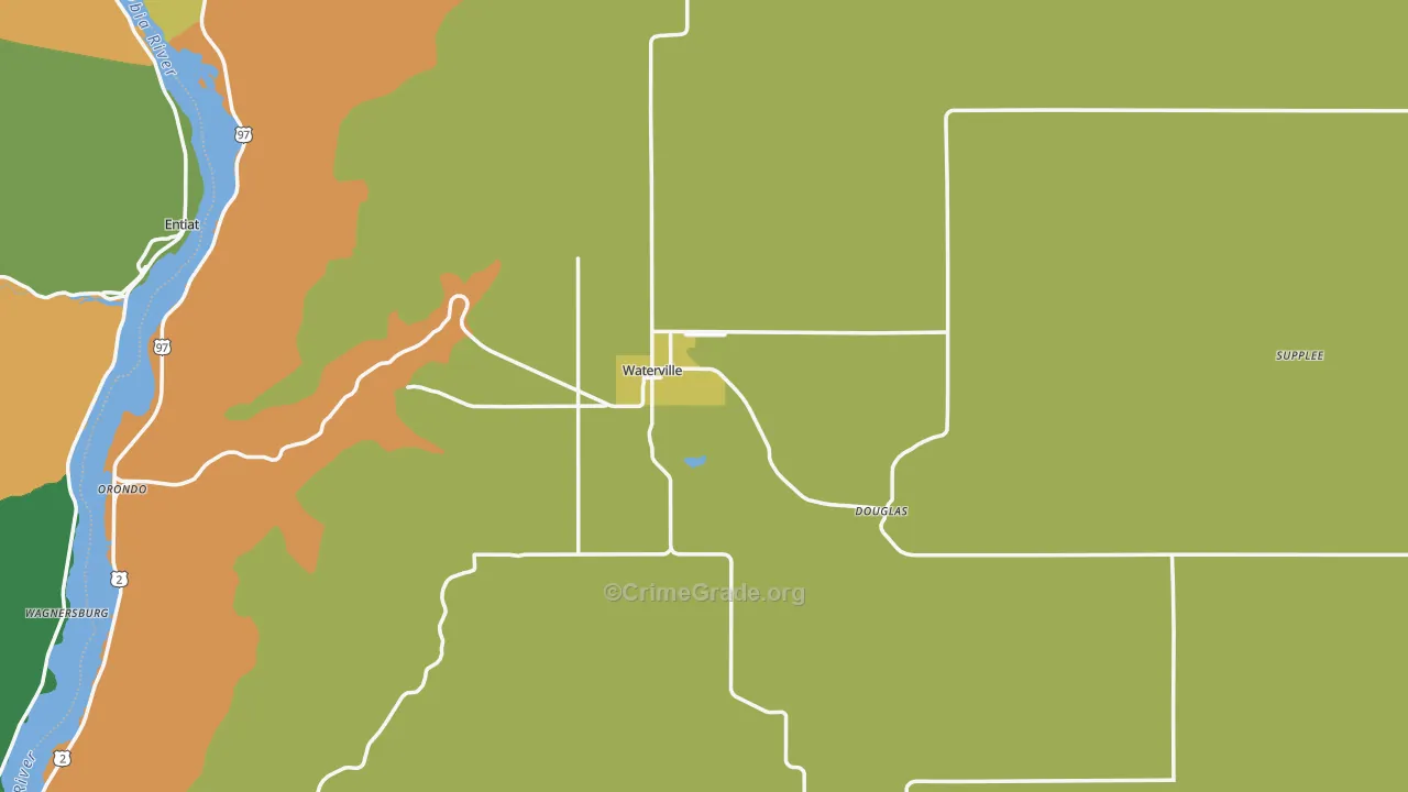 Waterville, WA Map of Vandalism Rates