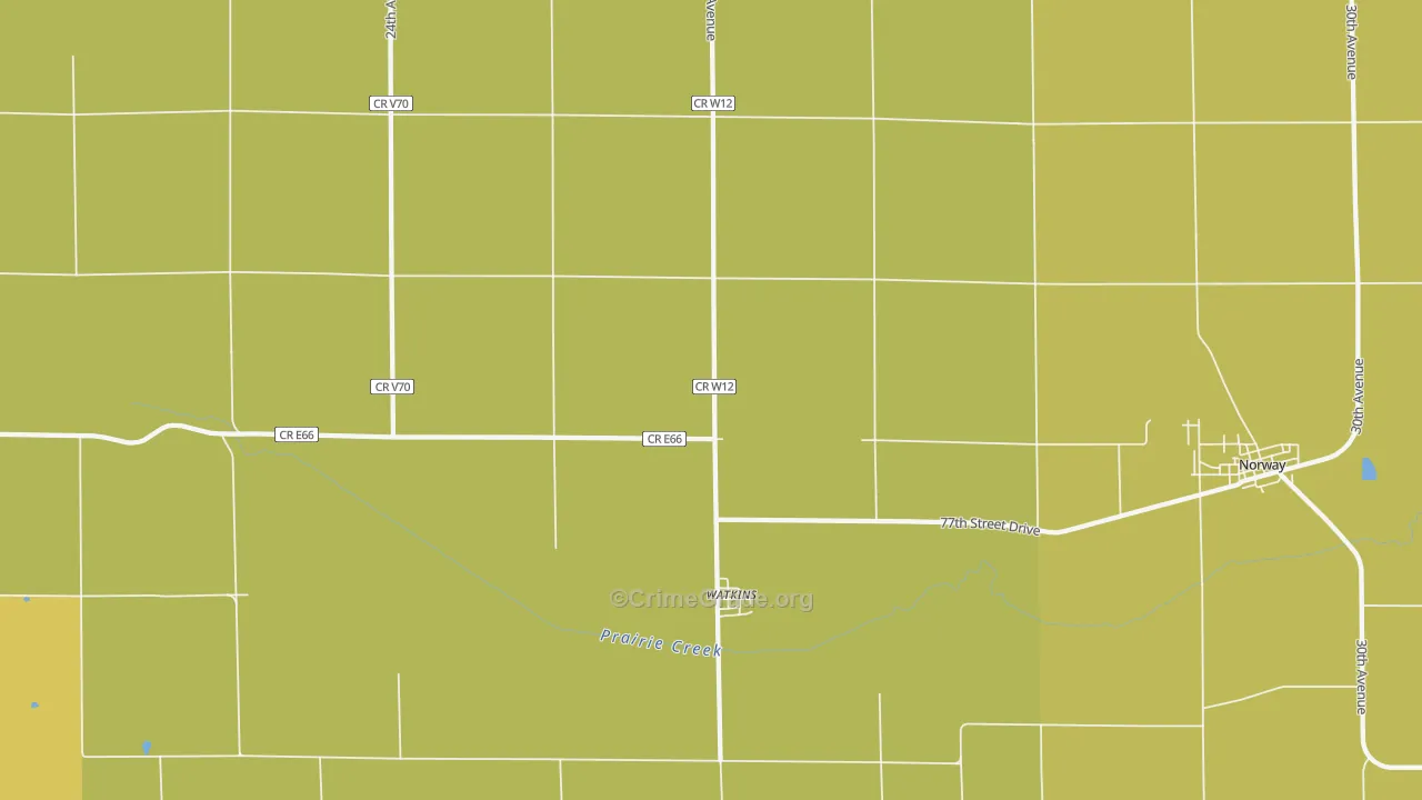 Watkins, IA Map of Vandalism Rates