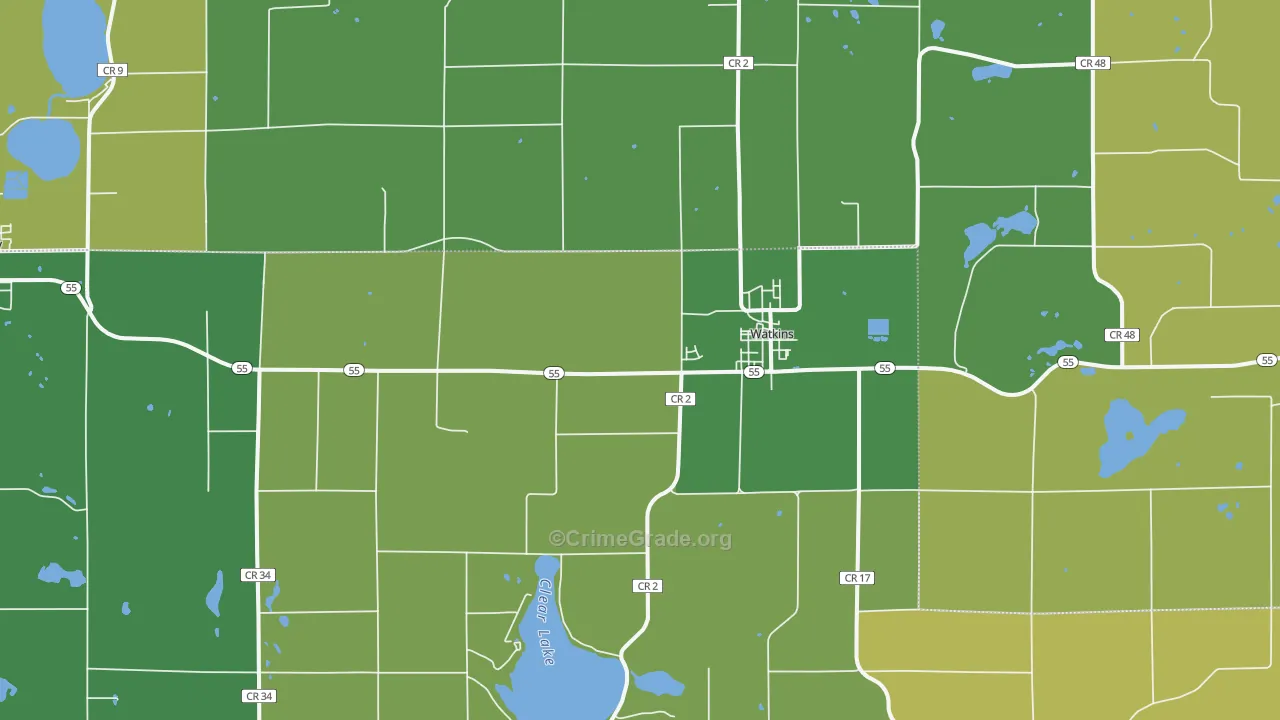 Watkins, MN Map of Vandalism Rates