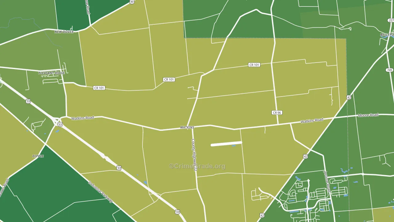 Watkins, OH Map of Vandalism Rates