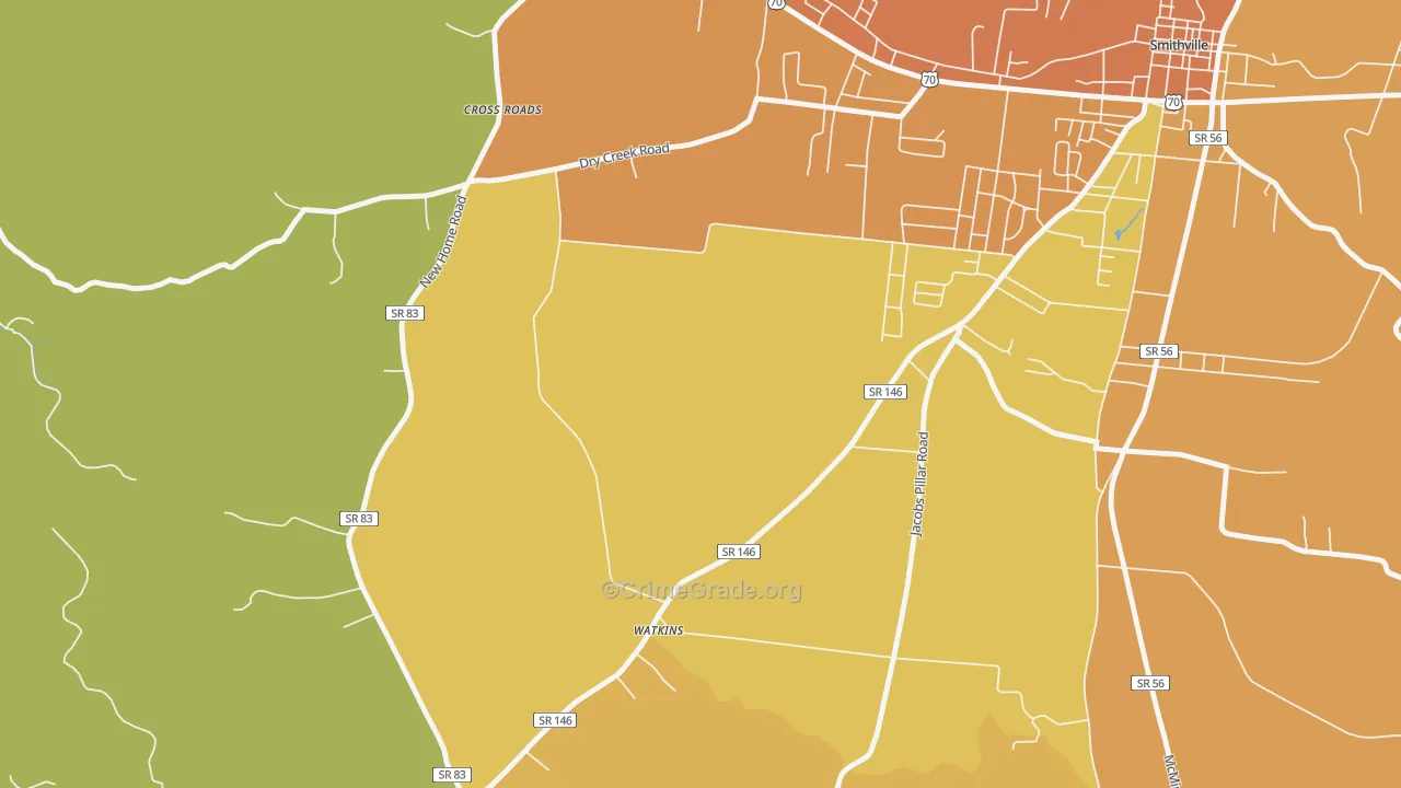 Watkins, TN Map of Vandalism Rates