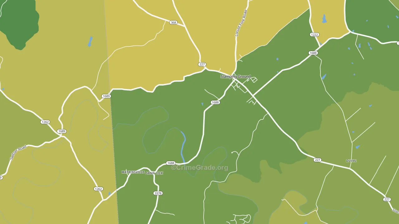 Watkinsville, KY Map of Vandalism Rates