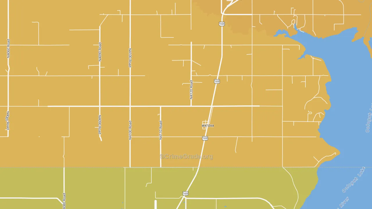 Watova, OK Map of Vandalism Rates