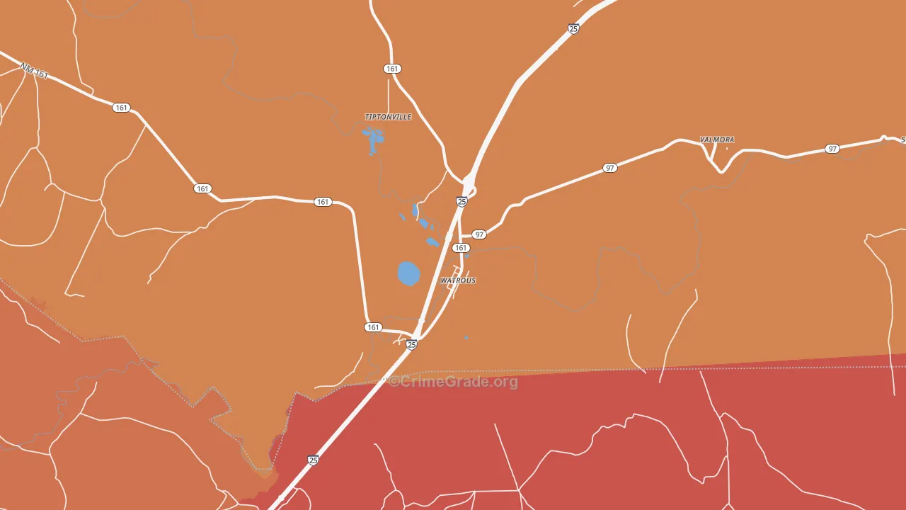 Watrous, NM Map of Vandalism Rates