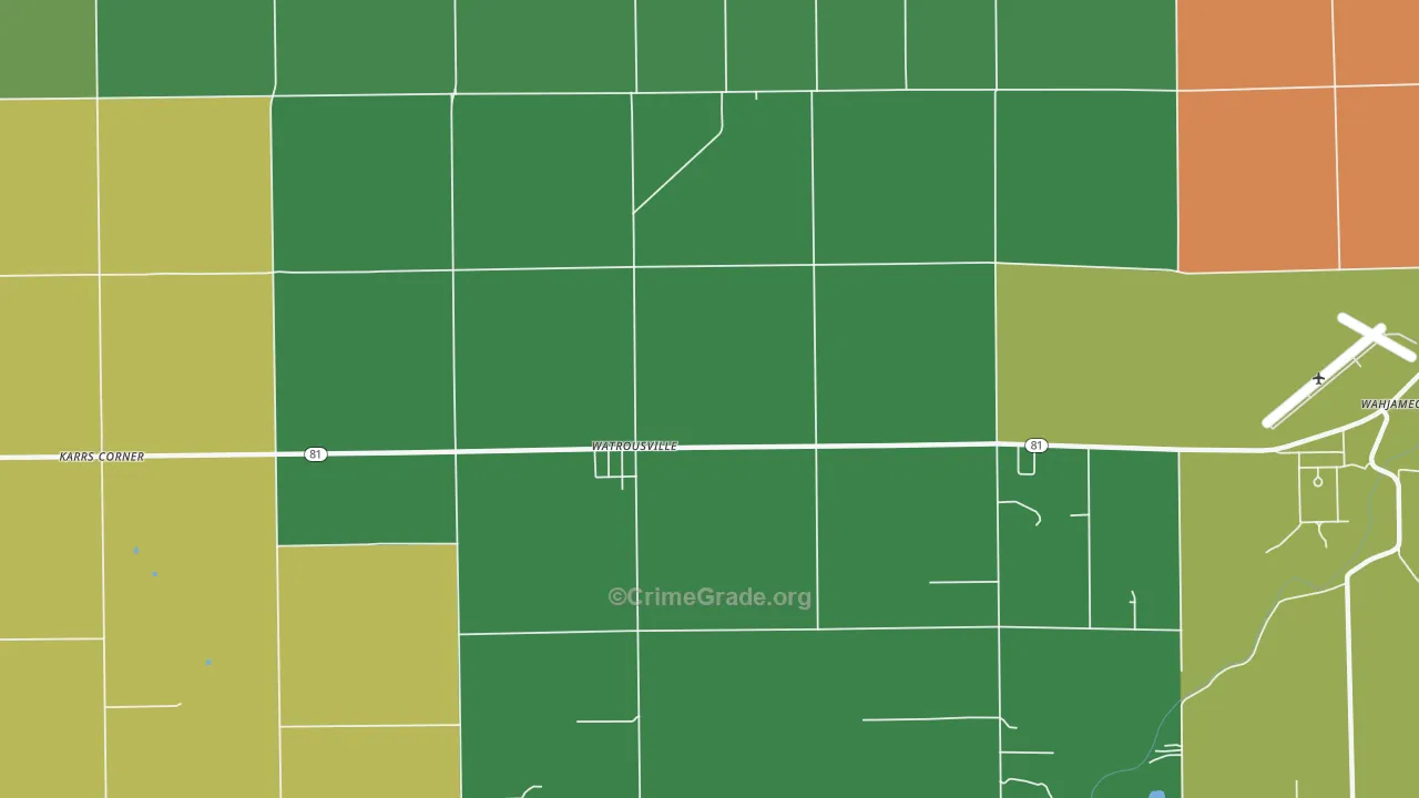 Watrousville, MI Map of Vandalism Rates