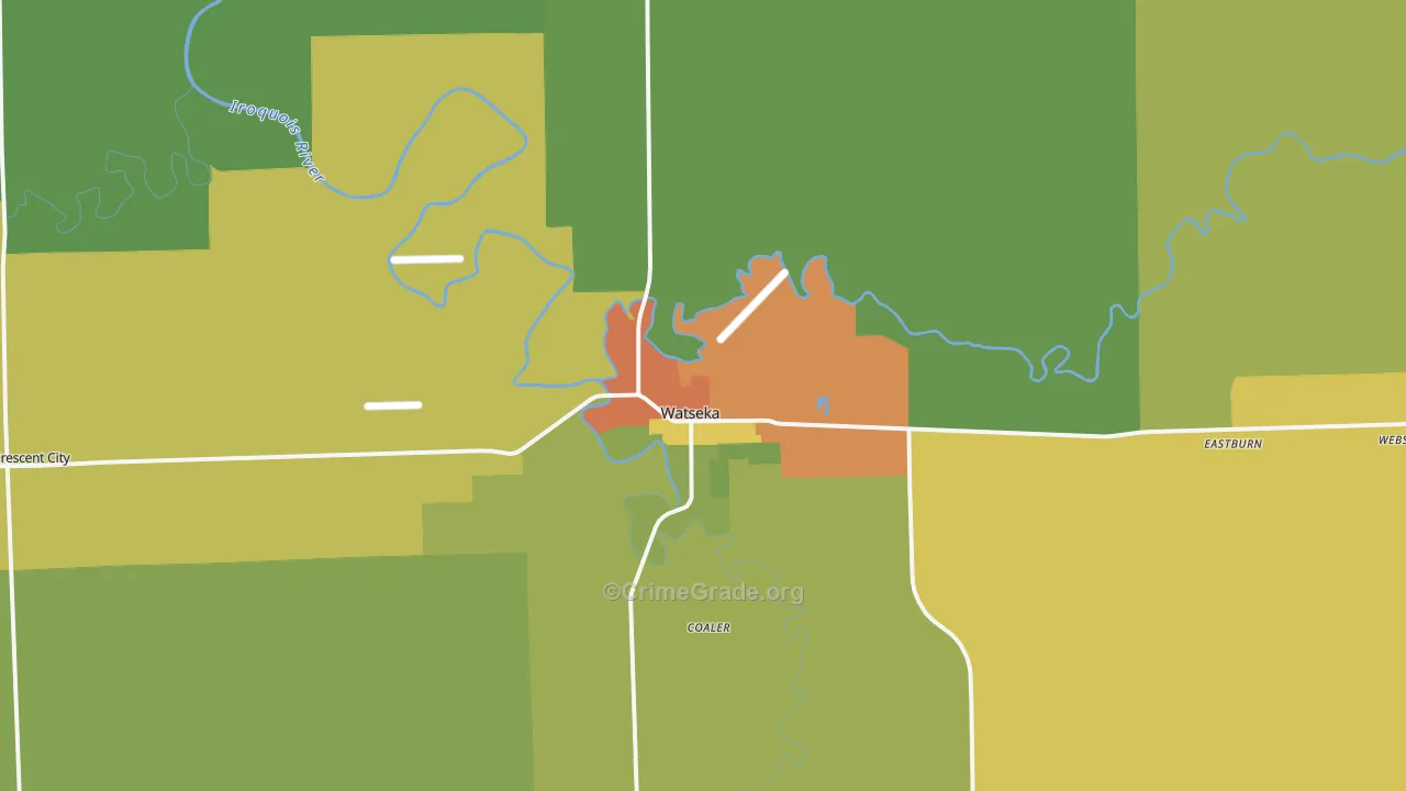 Watseka, IL Map of Vandalism Rates