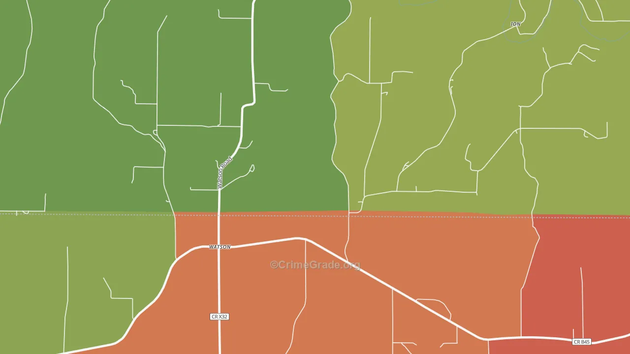 Watson, IA Map of Vandalism Rates