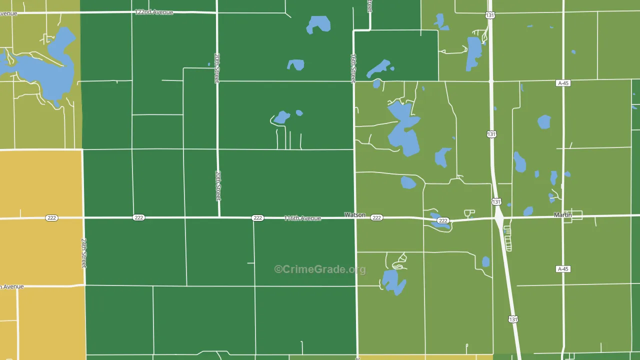 Watson, MI Map of Vandalism Rates