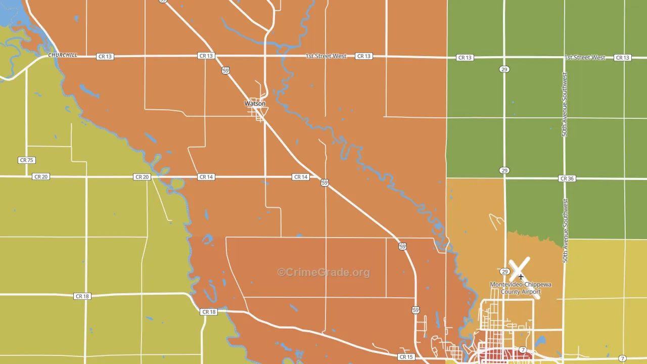 Watson, MN Map of Vandalism Rates