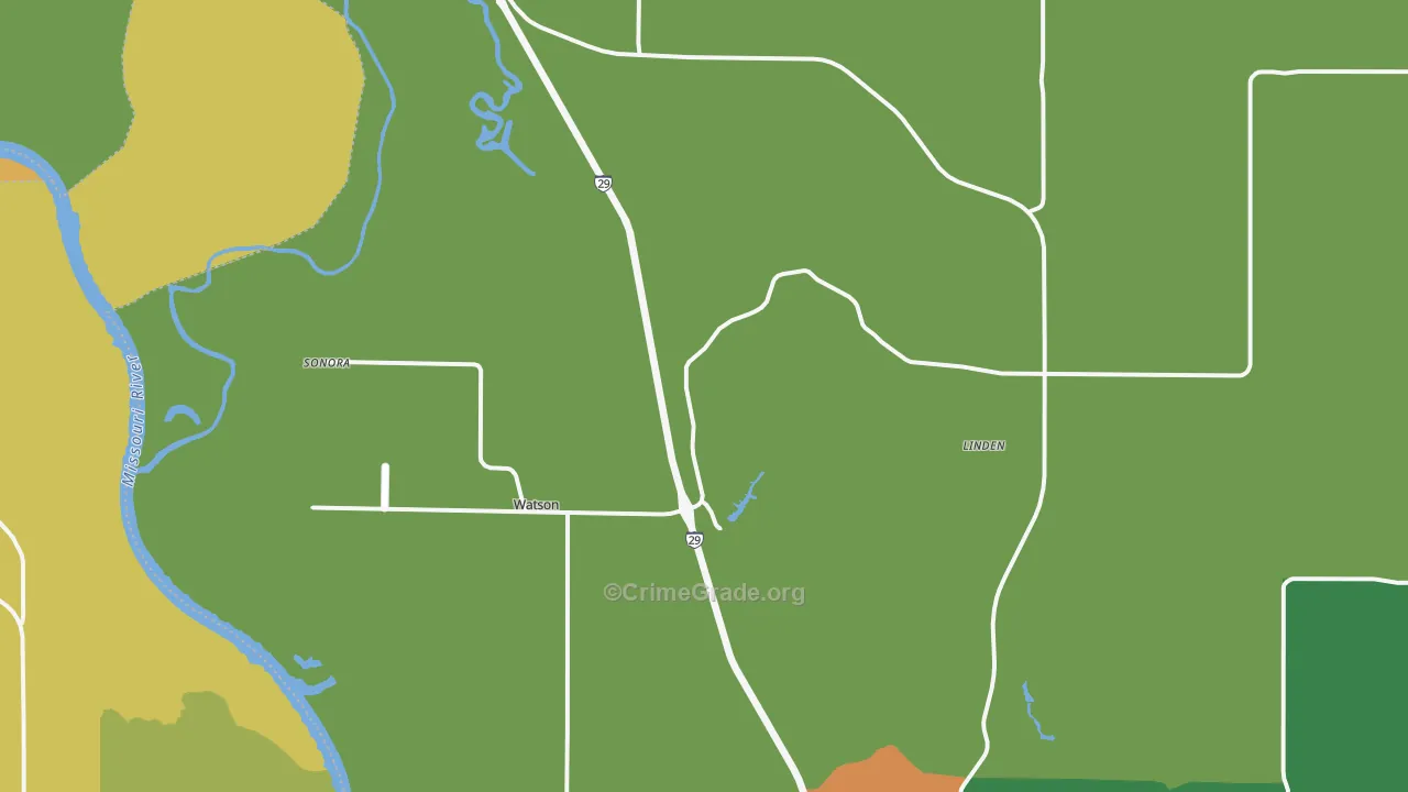 Watson, MO Map of Vandalism Rates