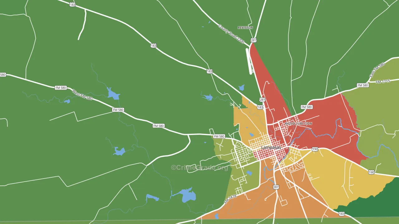 Watson, TX Map of Vandalism Rates