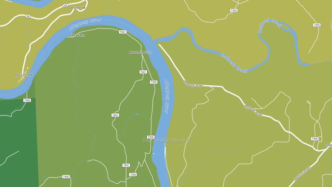 Wattersonville, PA Map of Vandalism Rates