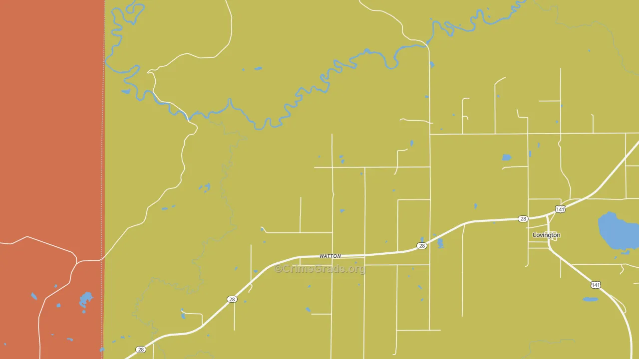 Watton, MI Map of Vandalism Rates