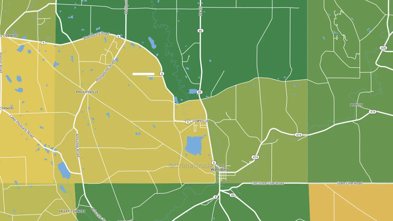 Wattsburg, PA Map of Vandalism Rates