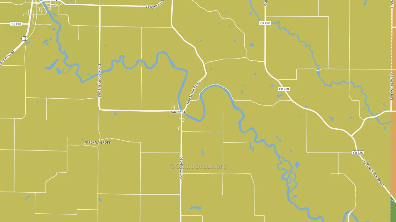 Waubeek, IA Map of Vandalism Rates