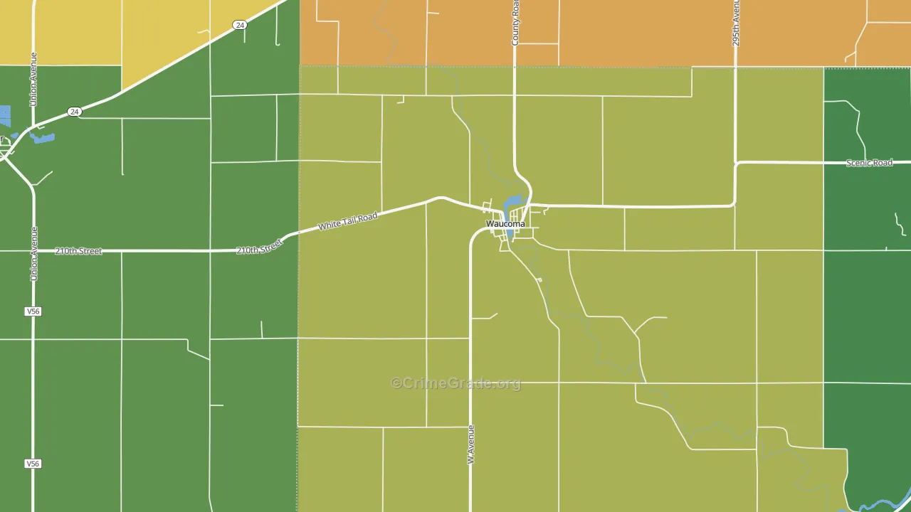 Waucoma, IA Map of Vandalism Rates