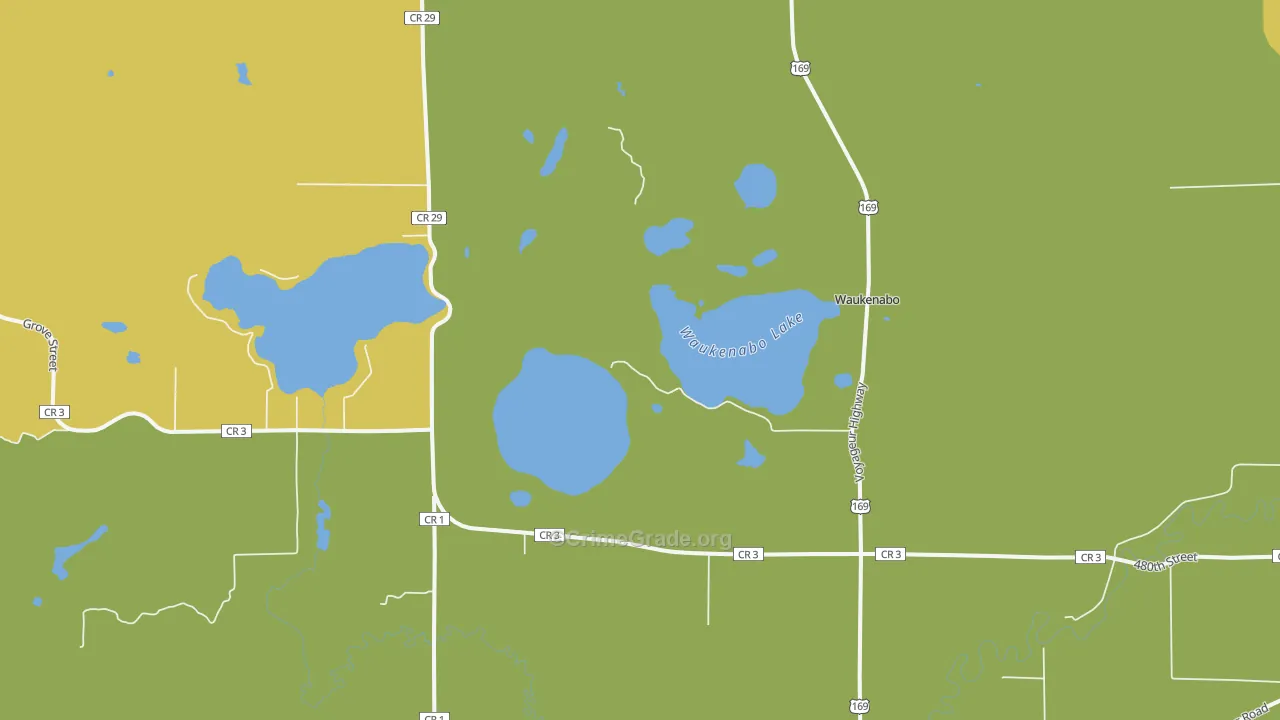 Waukenabo, MN Map of Vandalism Rates