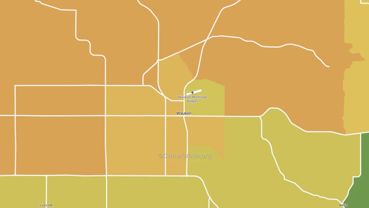 Waukon, IA Map of Vandalism Rates