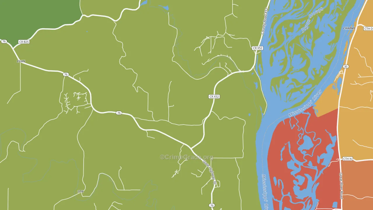 Waukon Junction, IA Map of Vandalism Rates