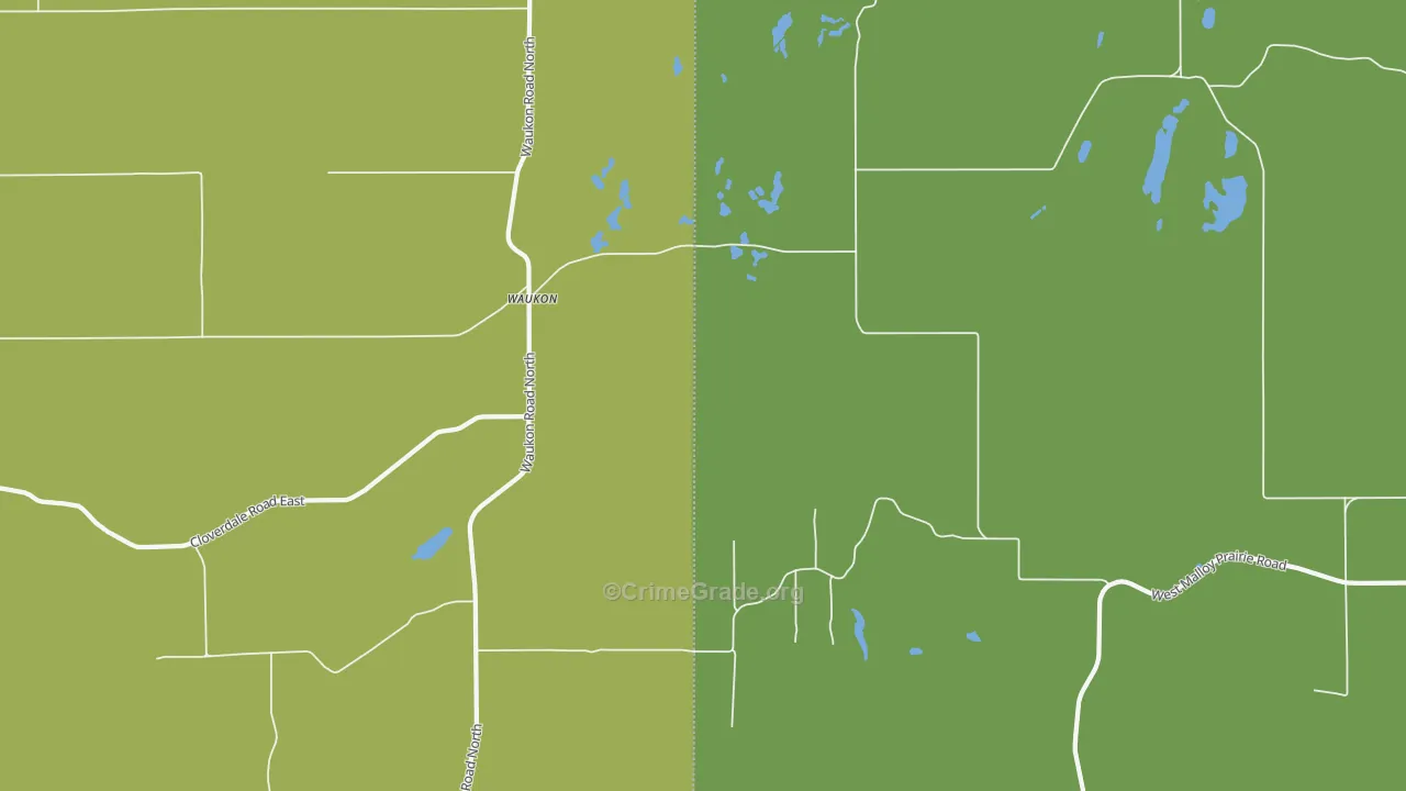 Waukon, WA Map of Vandalism Rates