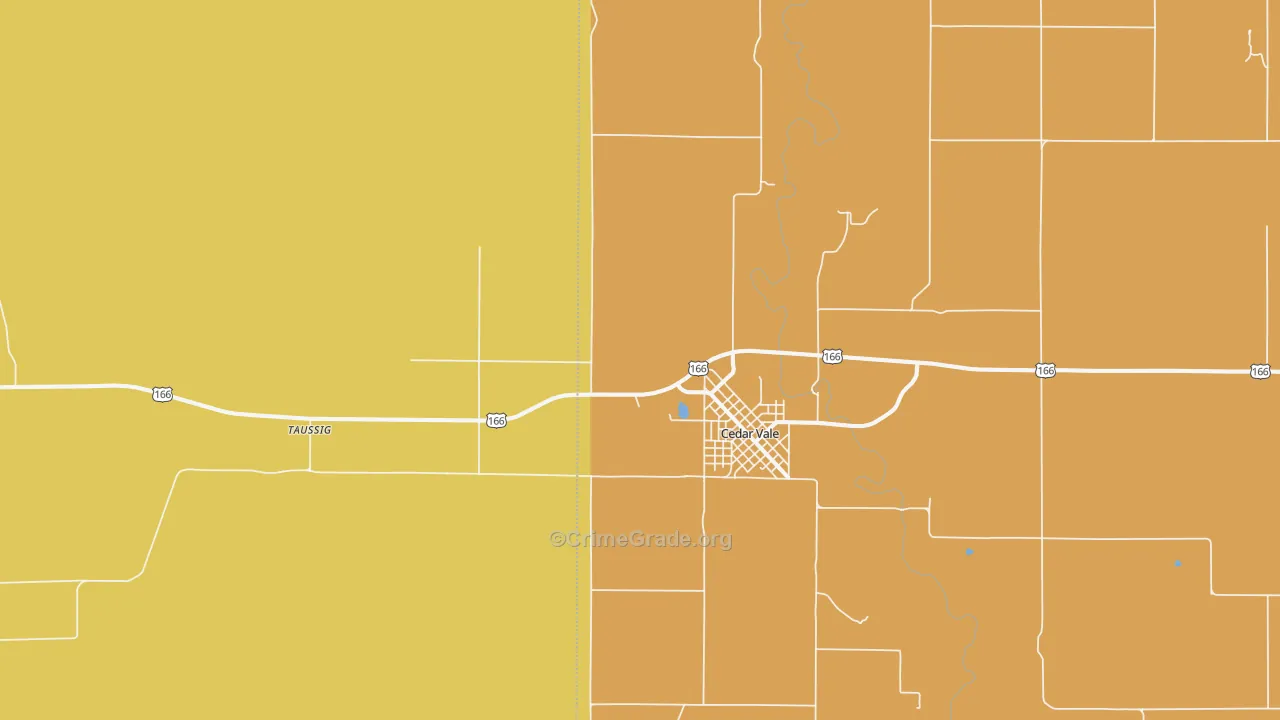 Wauneta, KS Map of Vandalism Rates