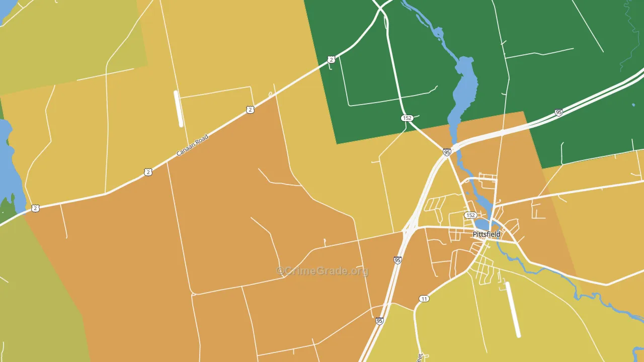 Waverley, ME Map of Vandalism Rates