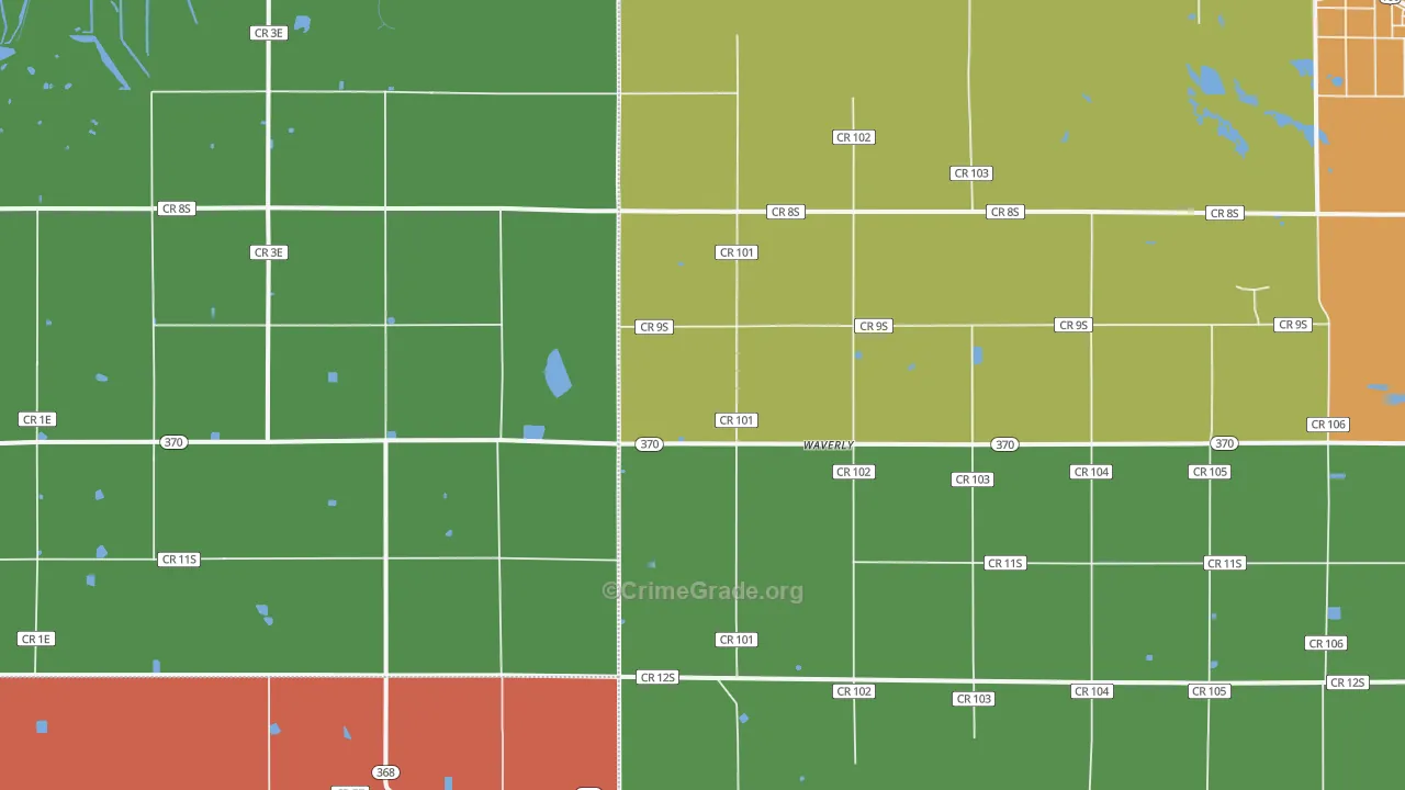 Waverly, CO Map of Vandalism Rates