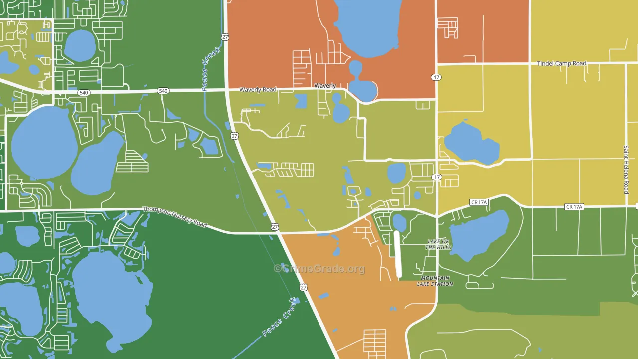 Waverly, FL Map of Vandalism Rates