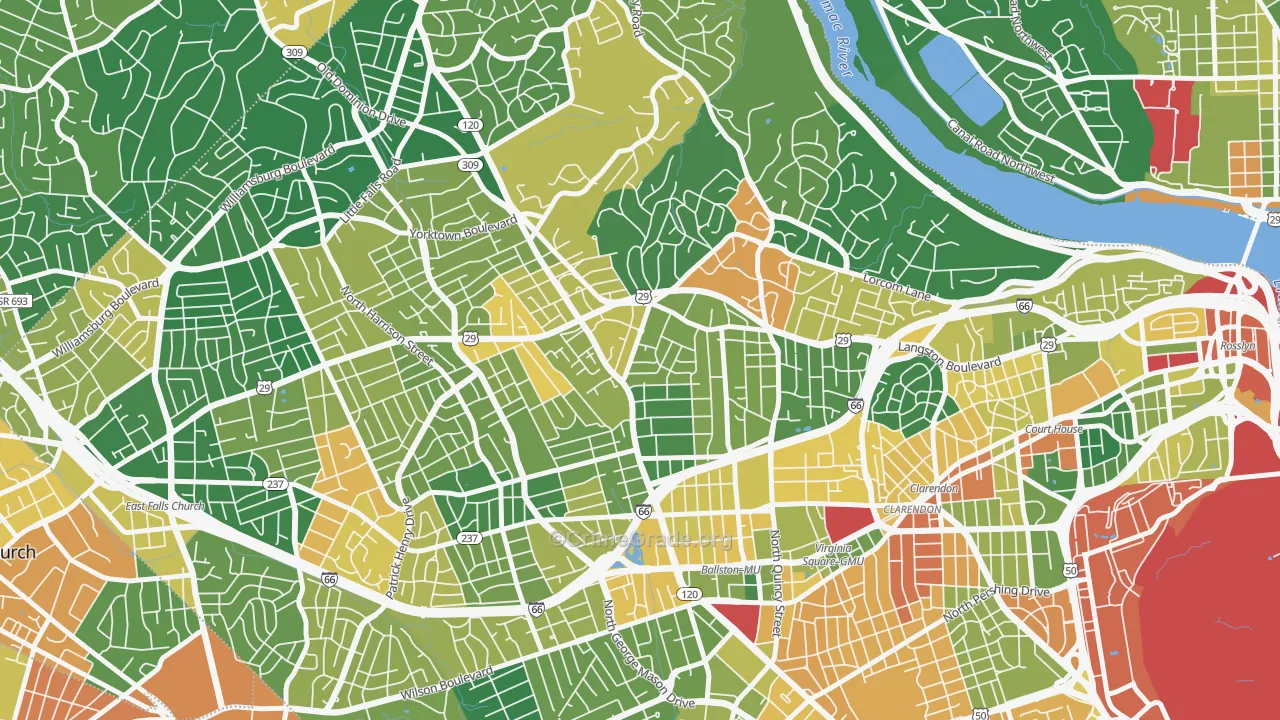 Waverly Hills, Arlington, VA Map of Vandalism Rates