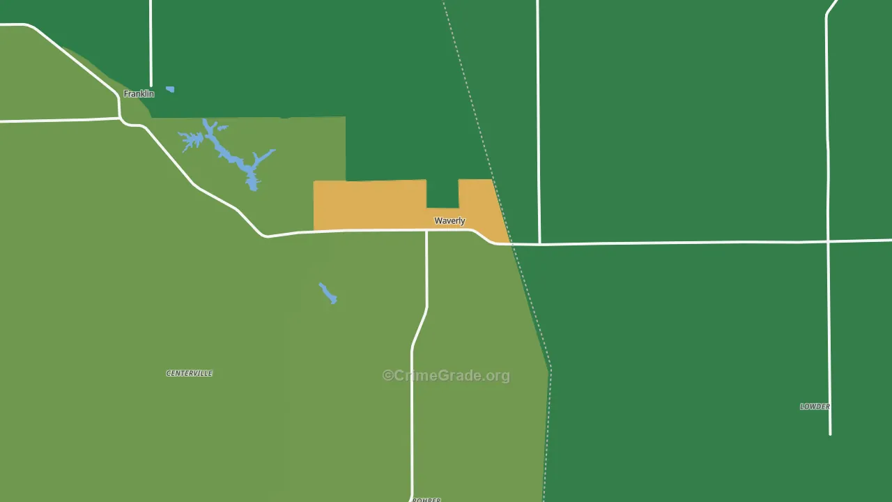 Waverly, IL Map of Vandalism Rates