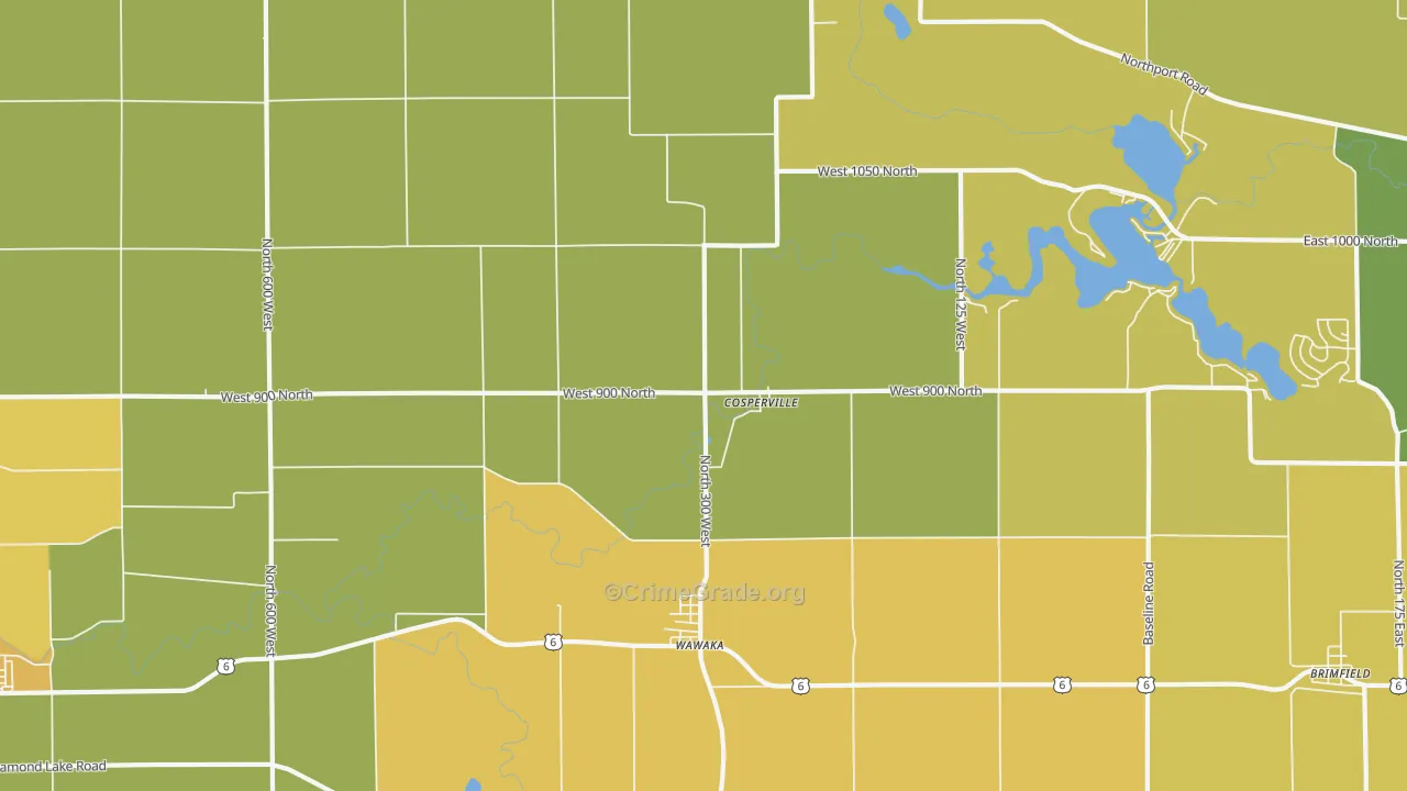 Wawaka, IN Map of Vandalism Rates