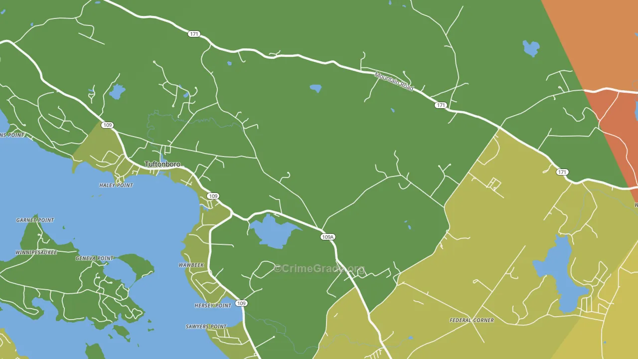 Wawbeek, NH Map of Vandalism Rates