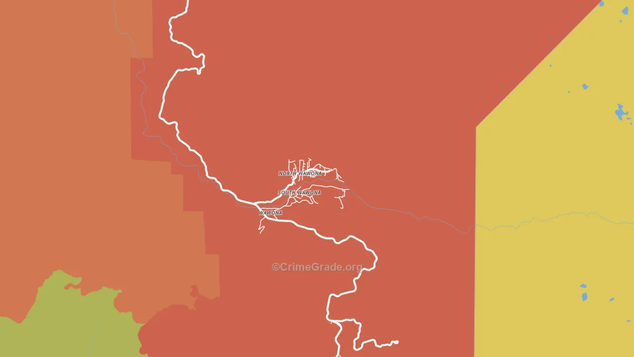 Wawona, CA Map of Vandalism Rates