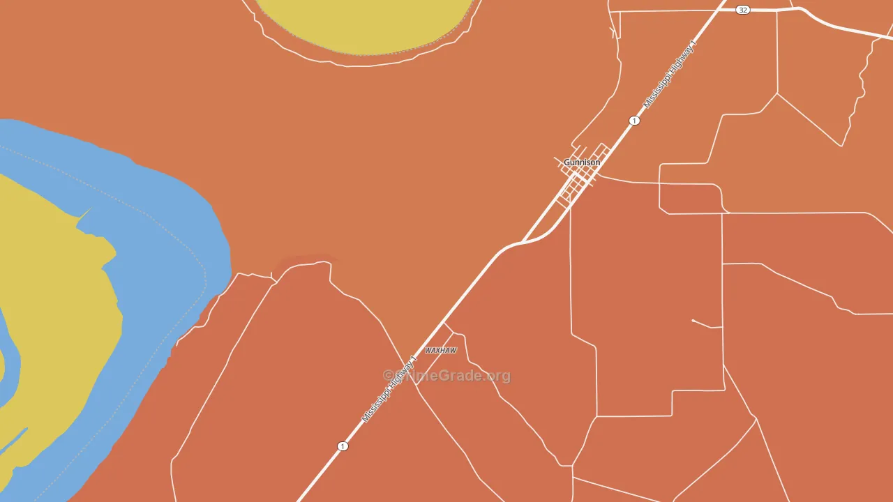 Waxhaw, MS Map of Vandalism Rates