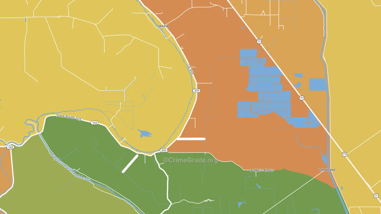 Waxia, LA Map of Vandalism Rates