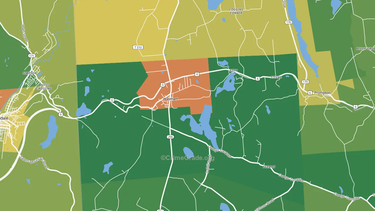 Waymart, PA Map of Vandalism Rates