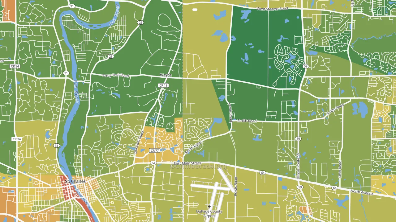Wayne, IL Map of Vandalism Rates