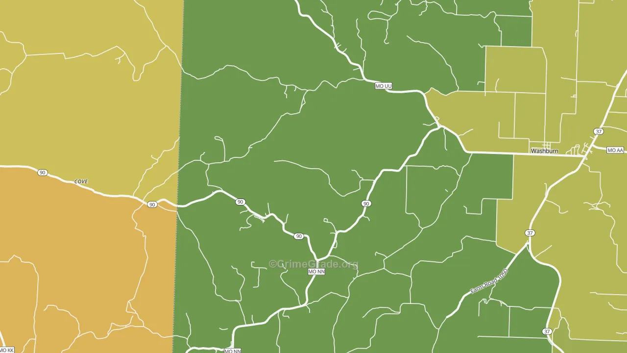 Wayne, MO Map of Vandalism Rates