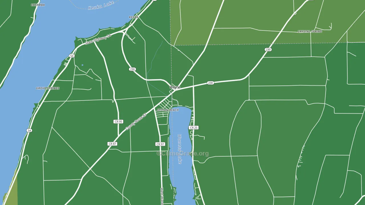 Wayne, NY Map of Vandalism Rates