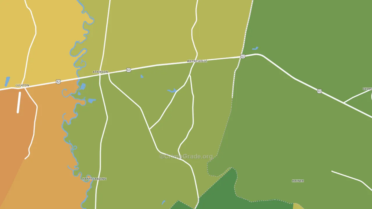Waynesville, GA Map of Vandalism Rates