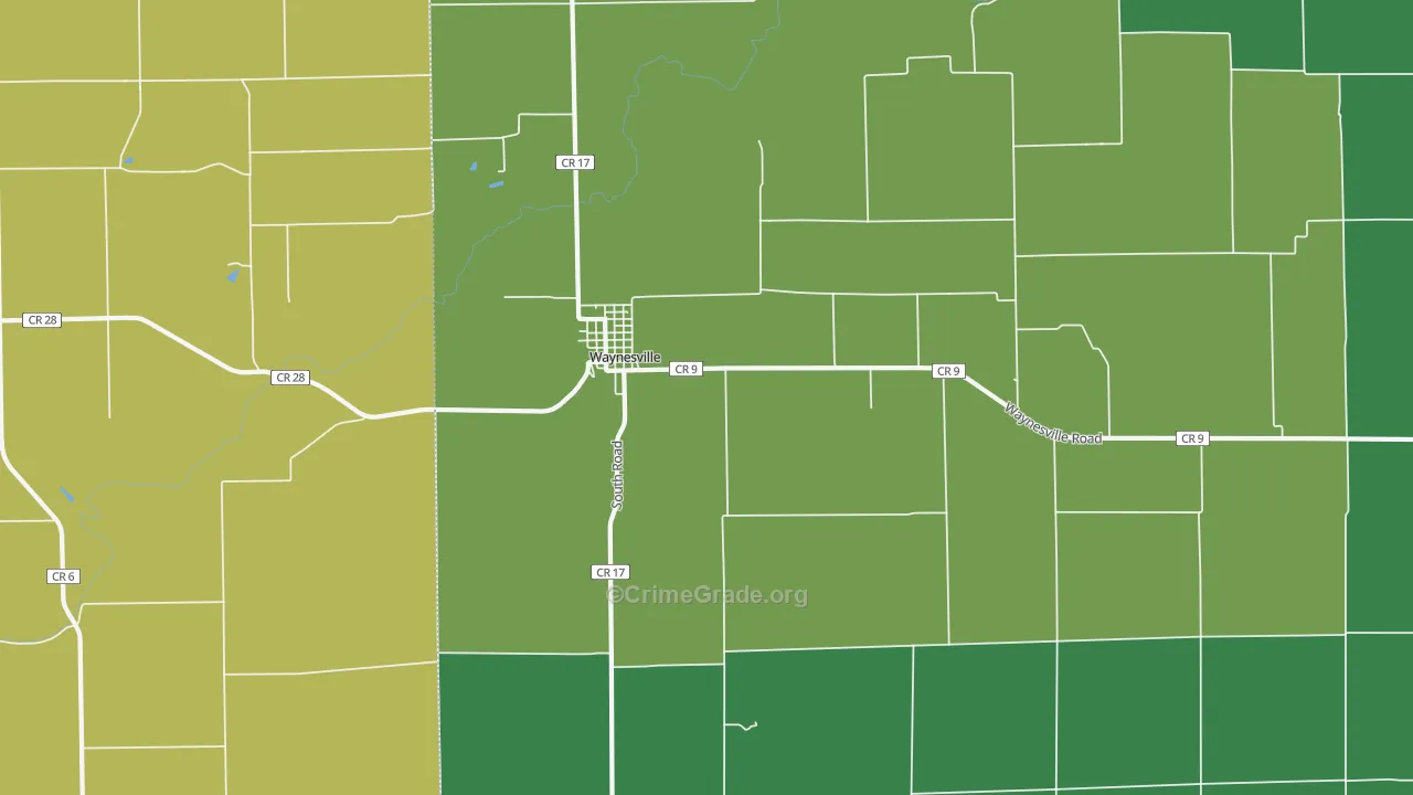 Waynesville, IL Map of Vandalism Rates