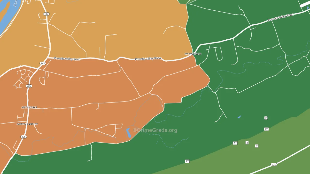 Waynesville, PA Map of Vandalism Rates