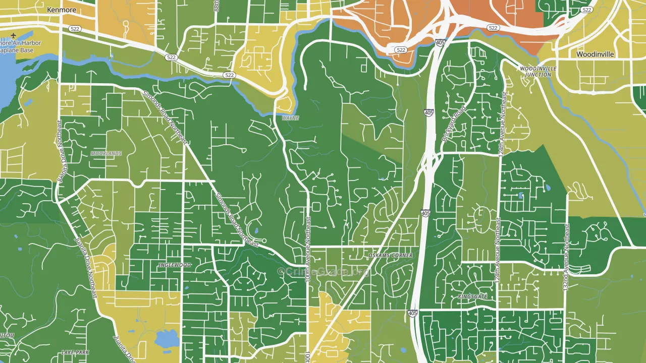 Waynita-Simonds-Norway Hill, Bothell, WA Map of Vandalism Rates