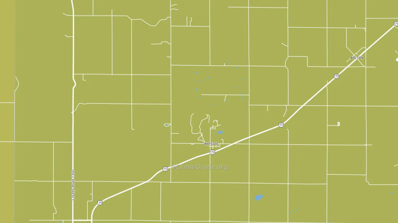 Wayside, KS Map of Vandalism Rates