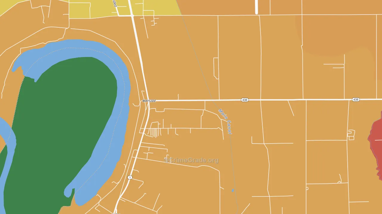 Wayside, MS Map of Vandalism Rates